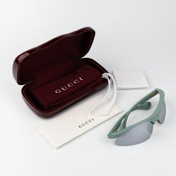 SALE! Gucci Women Sunglasses Green Silver Mirror Mask GG1774S 005 BRAND NEW main image 8